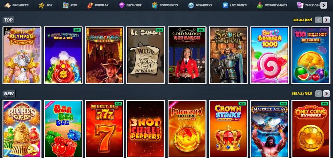 AllySpin selection of popular and trending slot thumbnails.